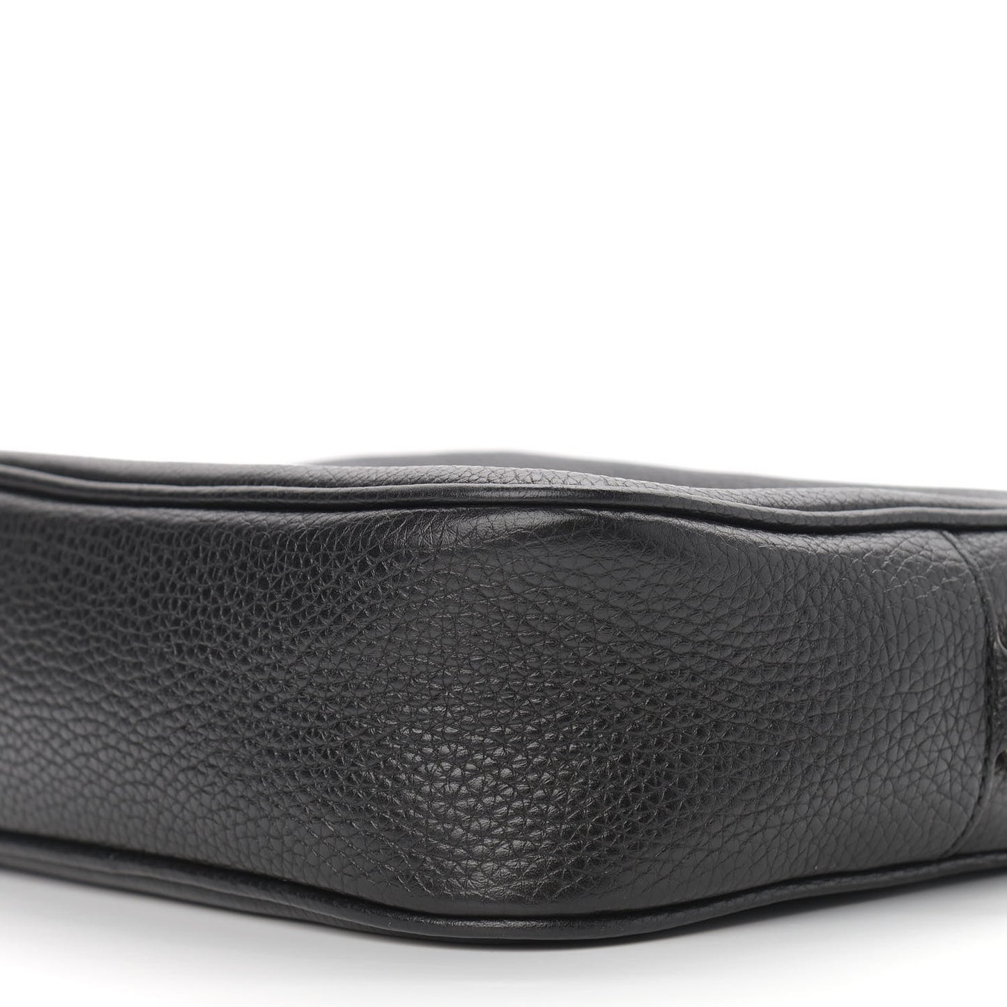 Pebbled Calfskin Small Soho Disco Bag Black