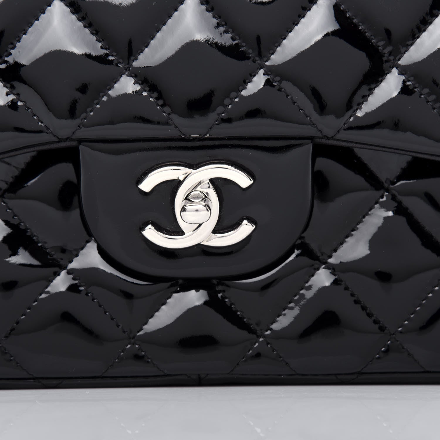 Chanel Patent Quilted Jumbo Double Flap Black 10 of 10