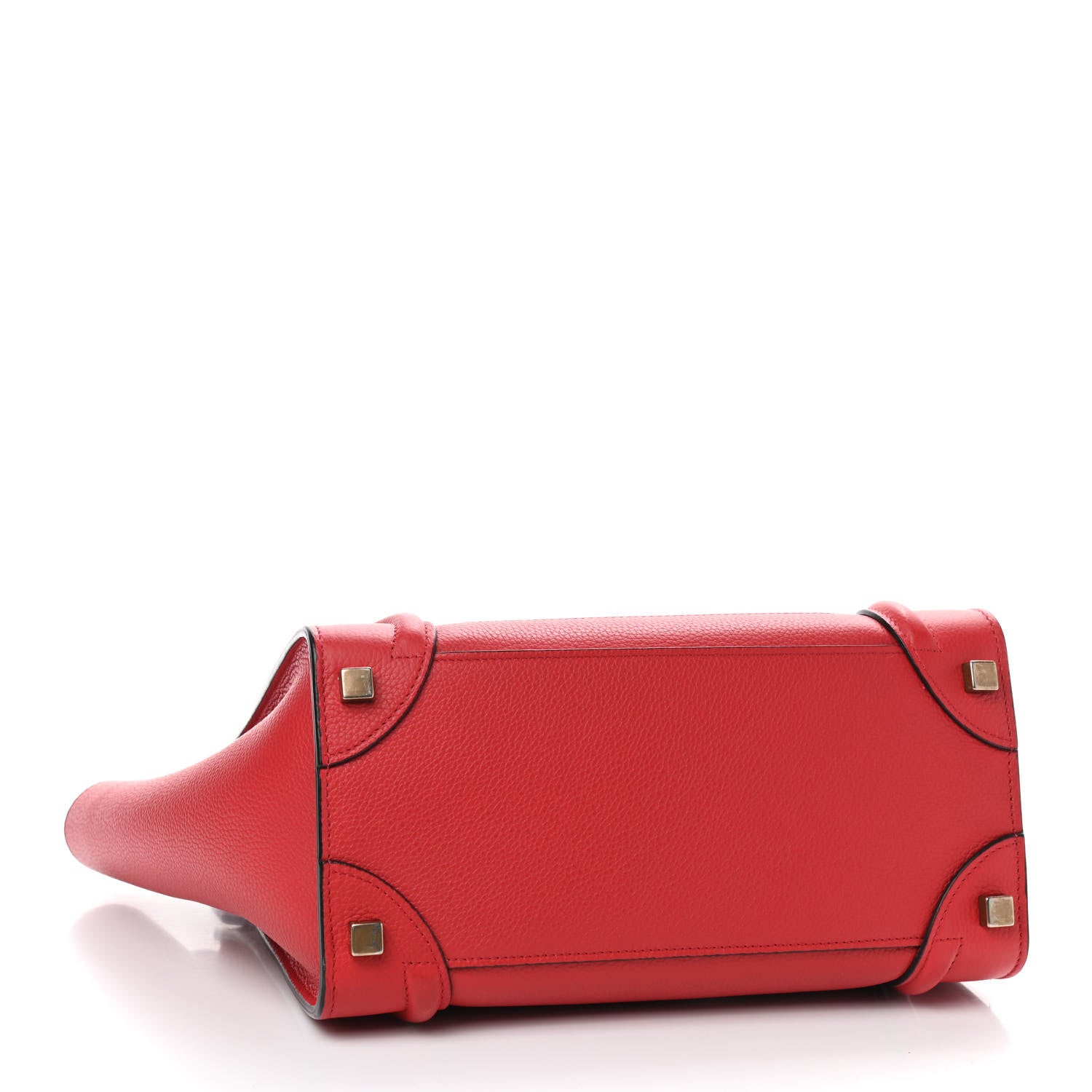 Celine Drummed Calfskin Micro Luggage Coquelicot 4 of 9