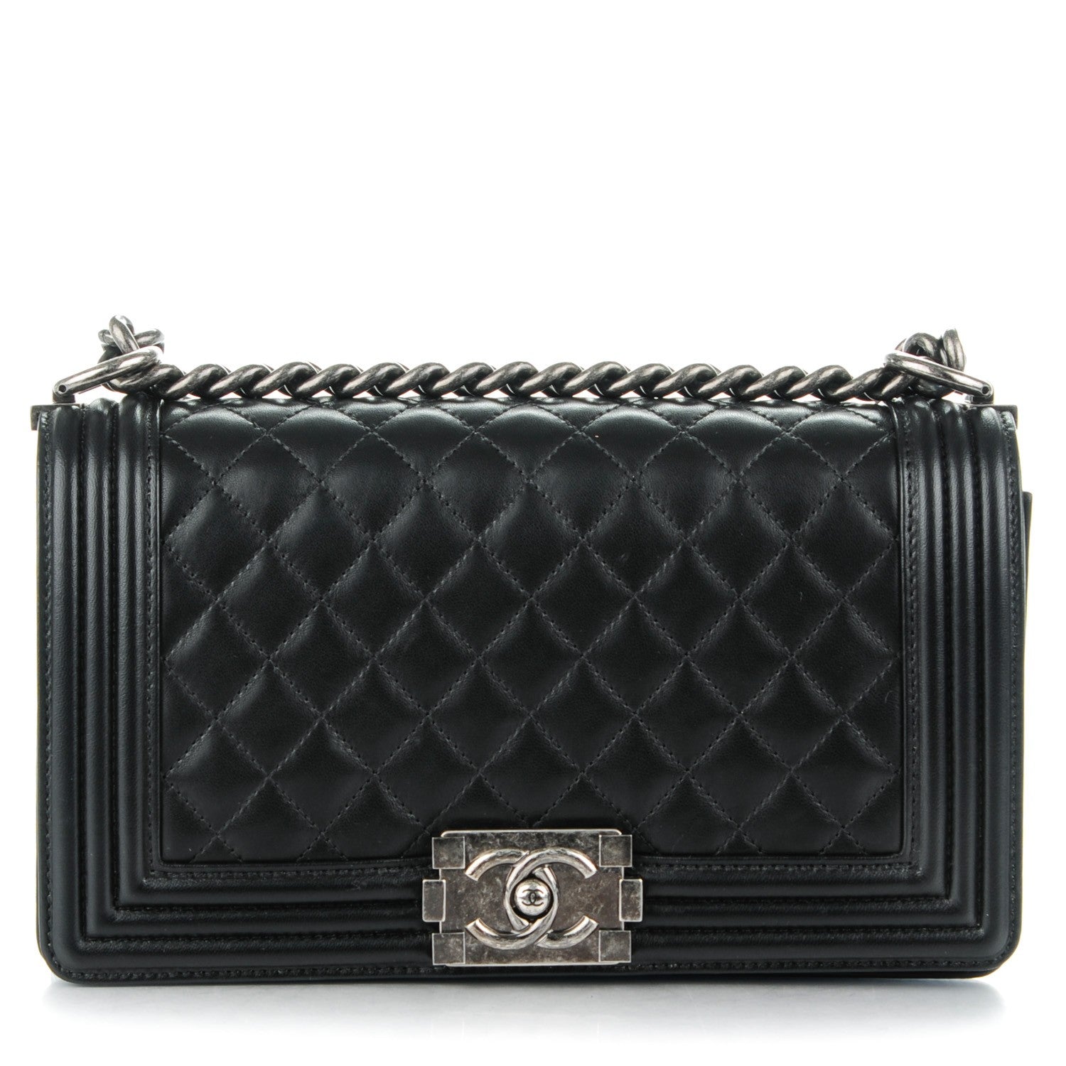 Chanel Lambskin Quilted Medium Boy Flap Black 1 of 8