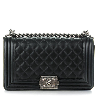 Chanel Lambskin Quilted Medium Boy Flap Black 1 of 8