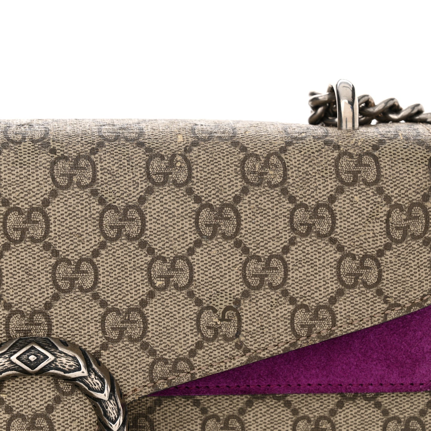 GG Supreme Monogram Suede Small Dionysus Shoulder Bag Purple