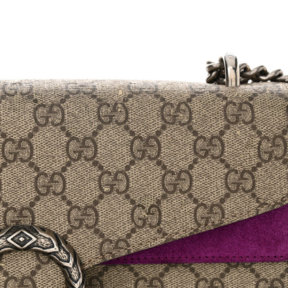 Gucci GG Supreme Monogram Suede Small Dionysus Shoulder Bag Purple 11 of 16