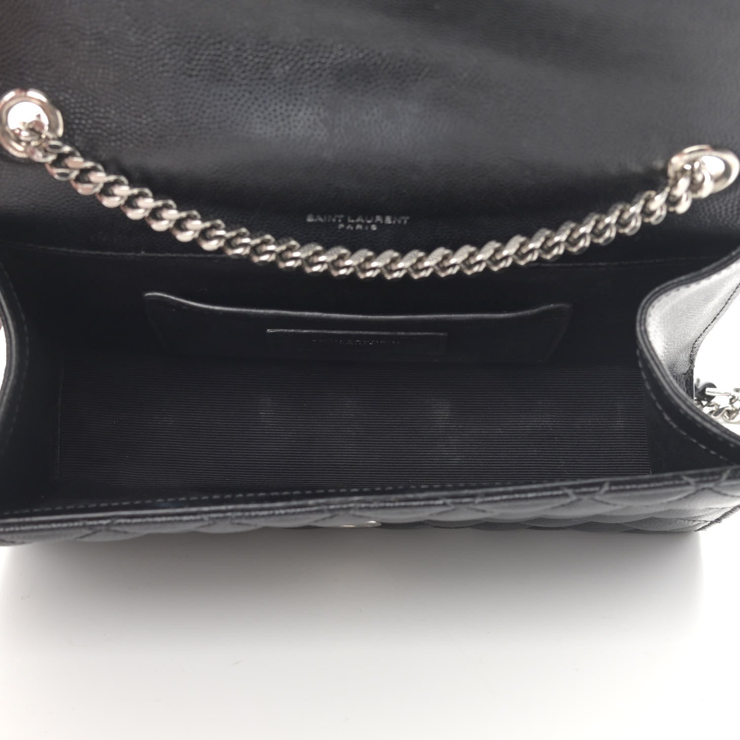 Saint Laurent Grain De Poudre Tri-Quilt Small College Monogram Satchel Black 5 of 17
