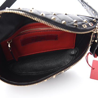 Valentino Garavani Lambskin Rockstud Spike Belt Bag 85 Black 4 of 7
