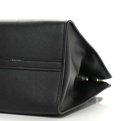 Prada Saffiano City Calfskin Greche Paradigme Bag Black 9 of 10