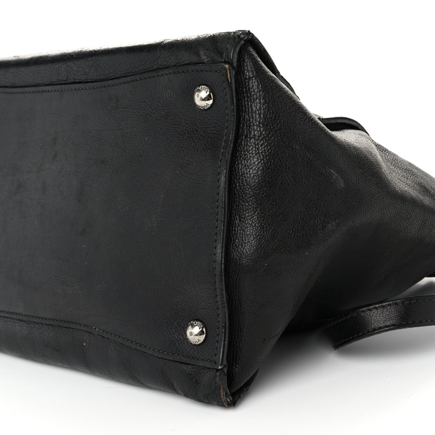 Prada Glace Calf Twin Pocket Tote Black 10 of 16
