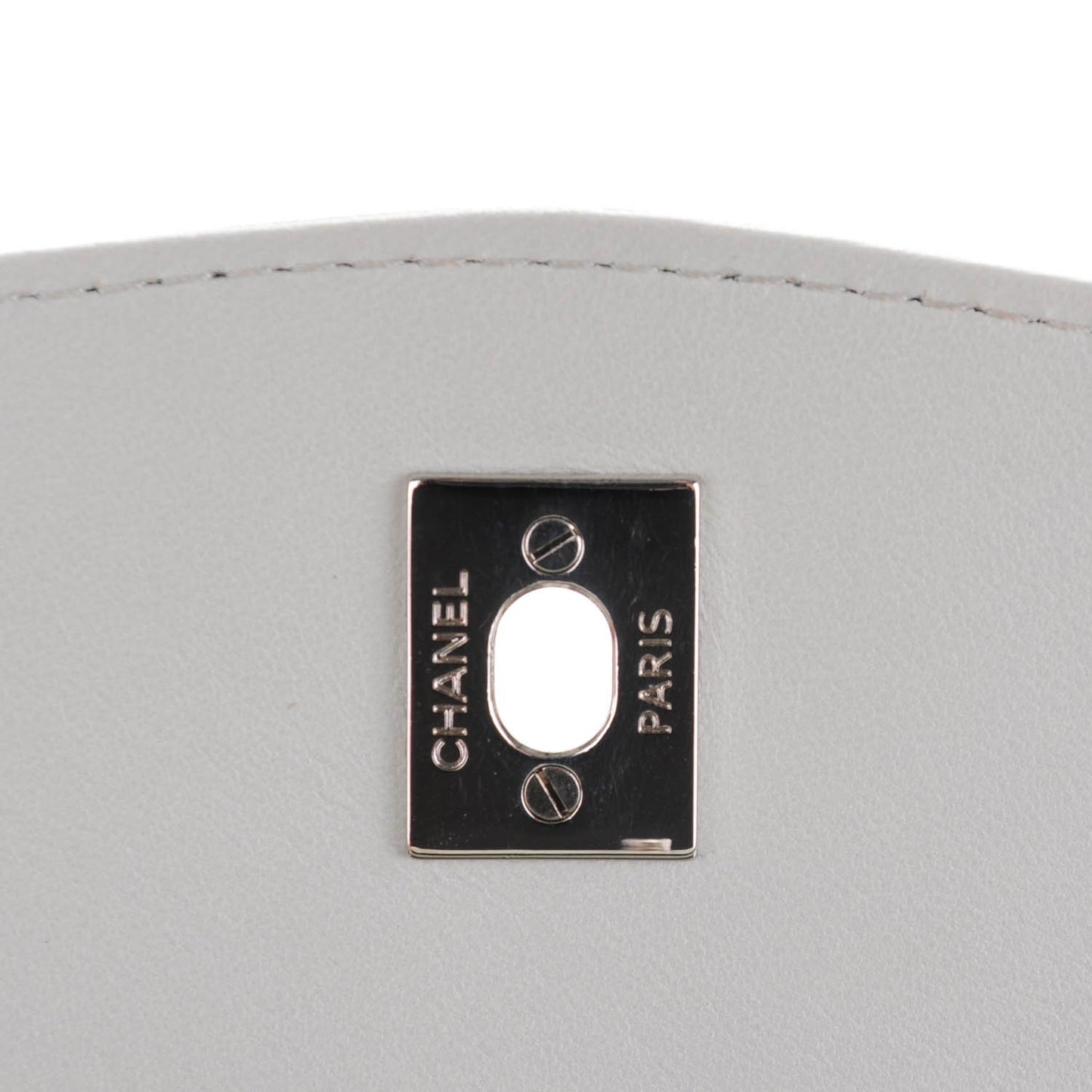 Lambskin Quilted Small Geometric Flap Light Grey