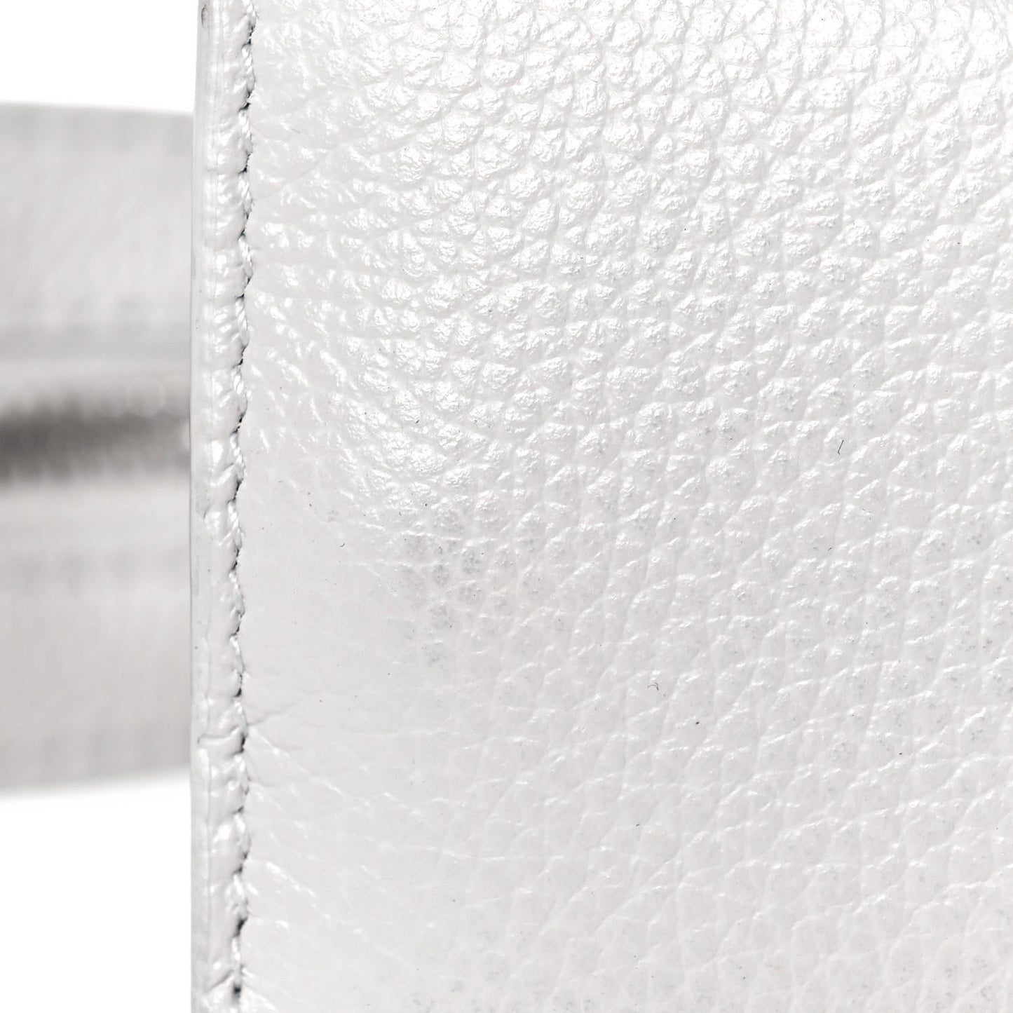 Grained Calfskin Neo Classic Silver Hardware Nano City Crossbody Chalky White