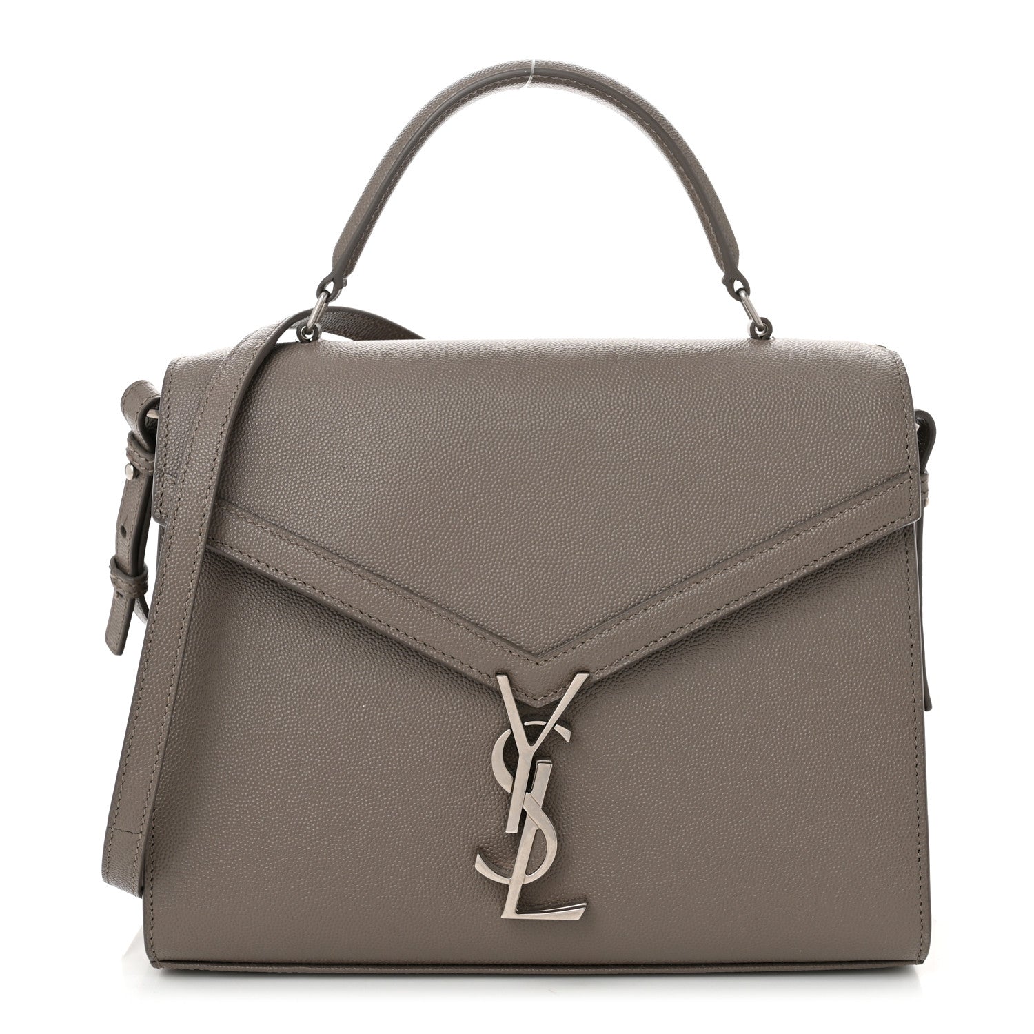 Saint Laurent Grain de Poudre Medium Classic Monogram Cassandra Top Handle Earth 1 of 10