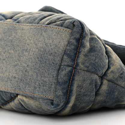 Saint Laurent Denim Quilted Small Loulou Puffer Monogram Chain Satchel Blue Cinnamon 10 of 11