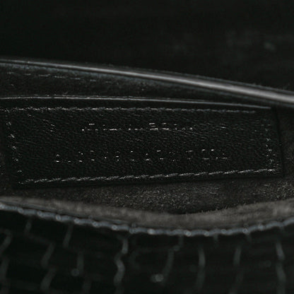 Saint Laurent Calfskin Crocodile Embossed Medium Monogram Sunset Black 7 of 11