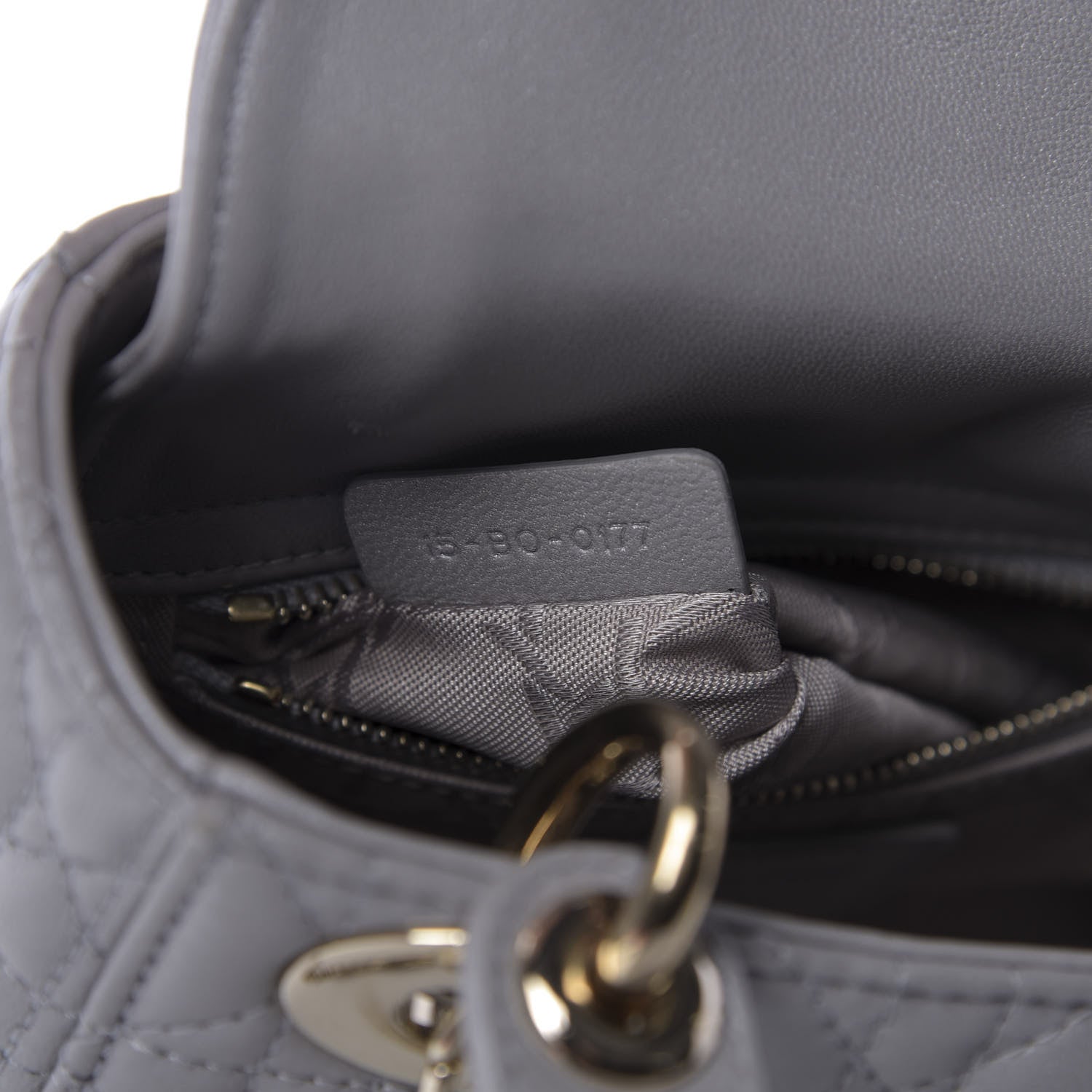 Christian Dior Lambskin Cannage Mini Lady Dior Grey 9 of 10