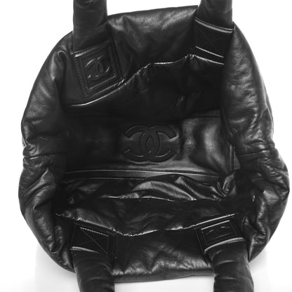 Chanel Lambskin Quilted Medium Coco Cocoon Reversible Tote Black 7 of 13