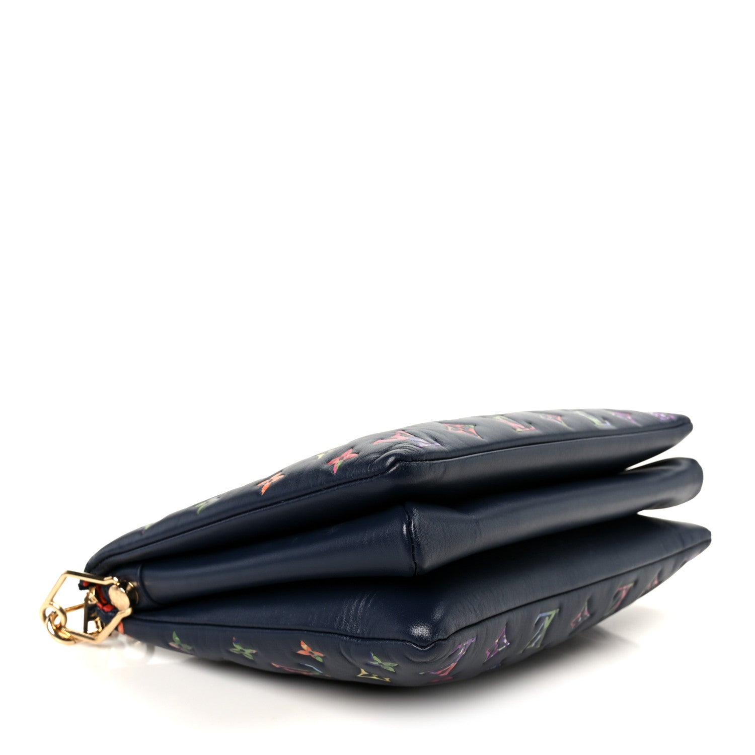 Louis Vuitton Lambskin Embossed Monogram LV Garden Coussin MM Navy Blue 4 of 11