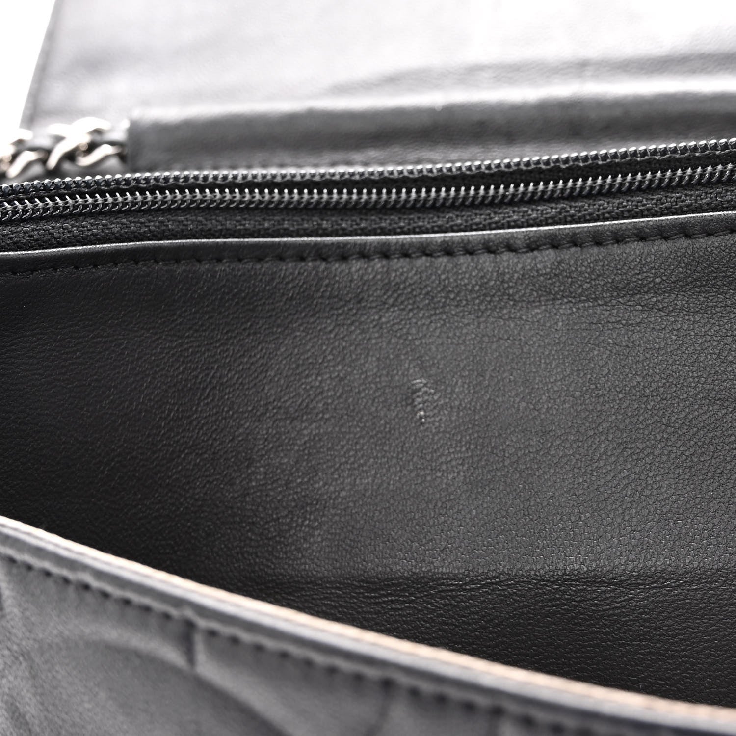 Chanel Lambskin Camellia Embossed Wallet on Chain WOC Black 12 of 12