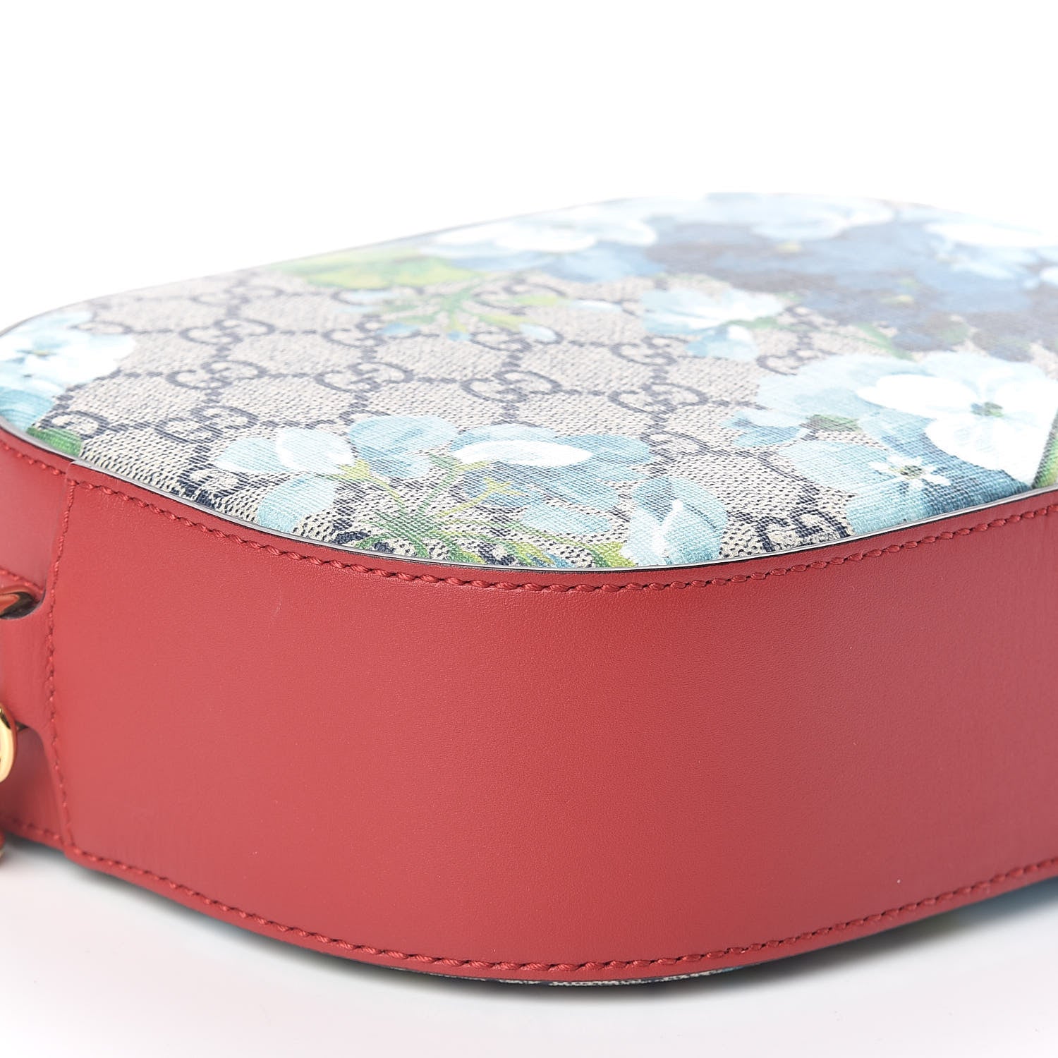 Gucci GG Supreme Monogram Blooms Mini Chain Shoulder Bag Beige Blue Navy Hibiscus Red 8 of 9