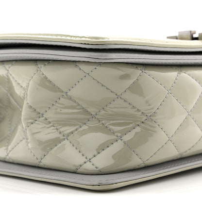 Chanel Patent Chevron Quilted Medium Boy Flap Grey 9 of 12