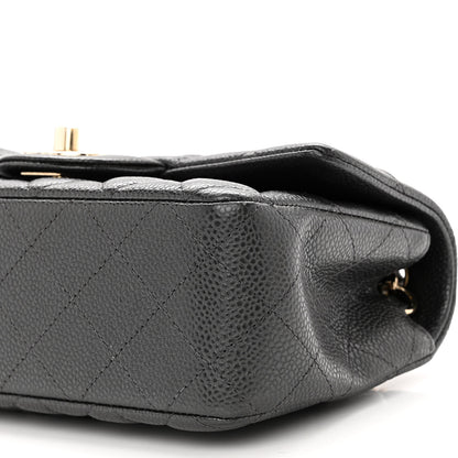 Chanel Caviar Quilted Mini Rectangular Flap Dark Grey 10 of 11