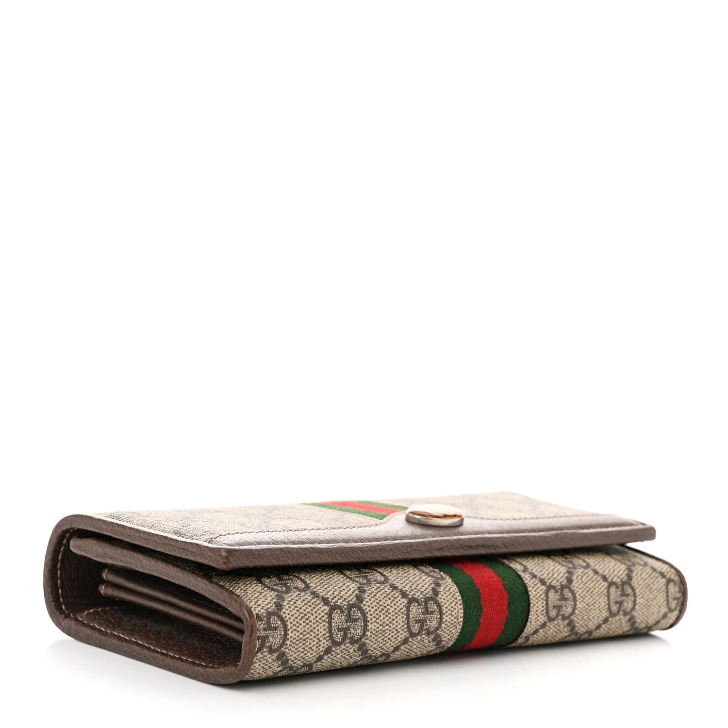 Gucci GG Supreme Monogram Web Ophidia Wallet On Chain Brown 4 of 11