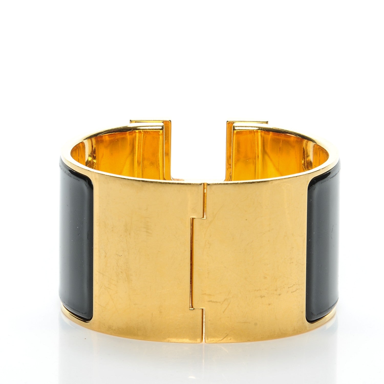 Hermes Enamel Extra Wide Clic H Bracelet PM Black 3 of 6