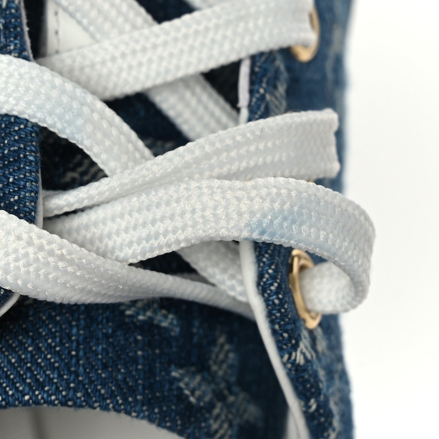 Denim Monogram Stellar Sneakers 37 Bleu Jeans Blue