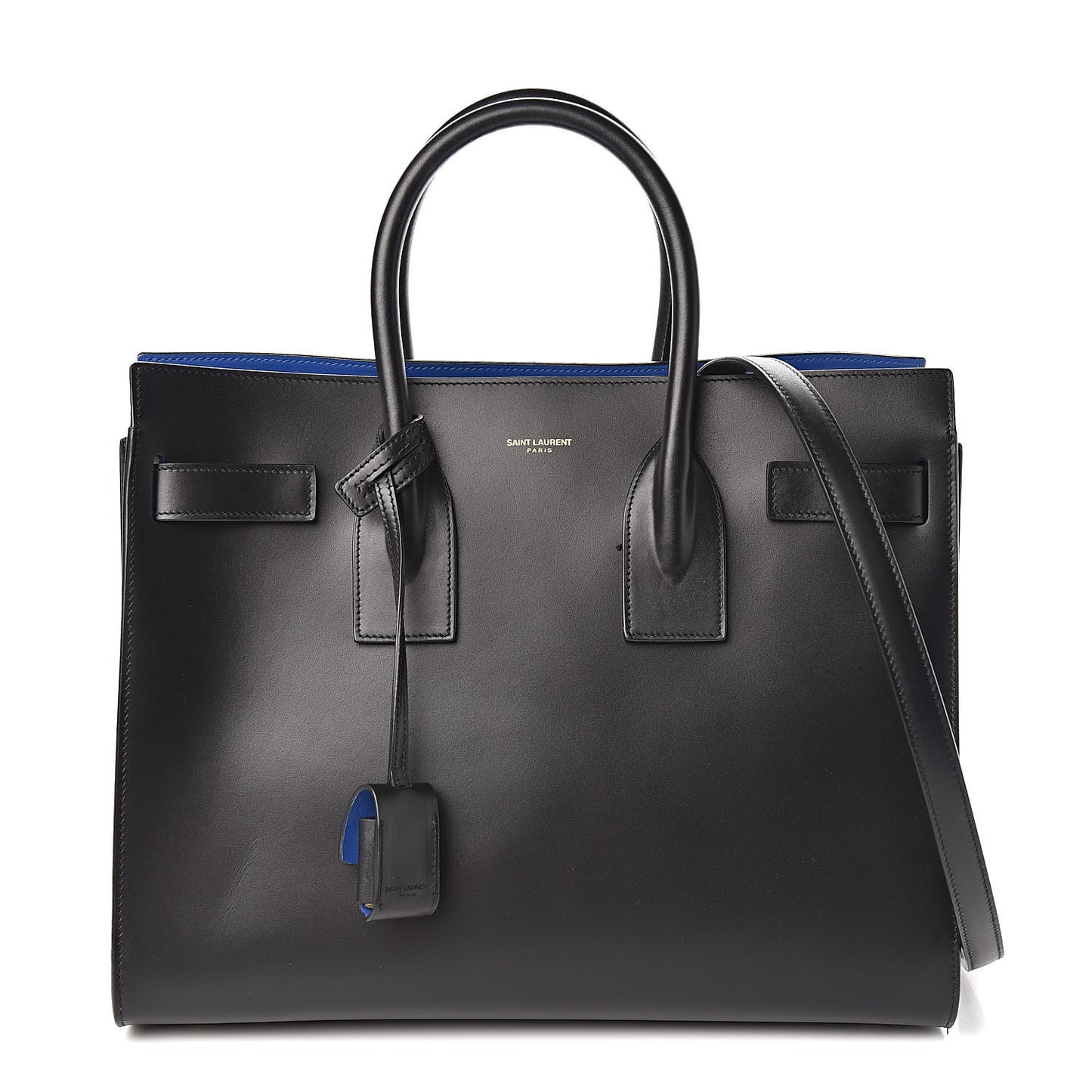 Calfskin Small Sac De Jour Black Royal Blue