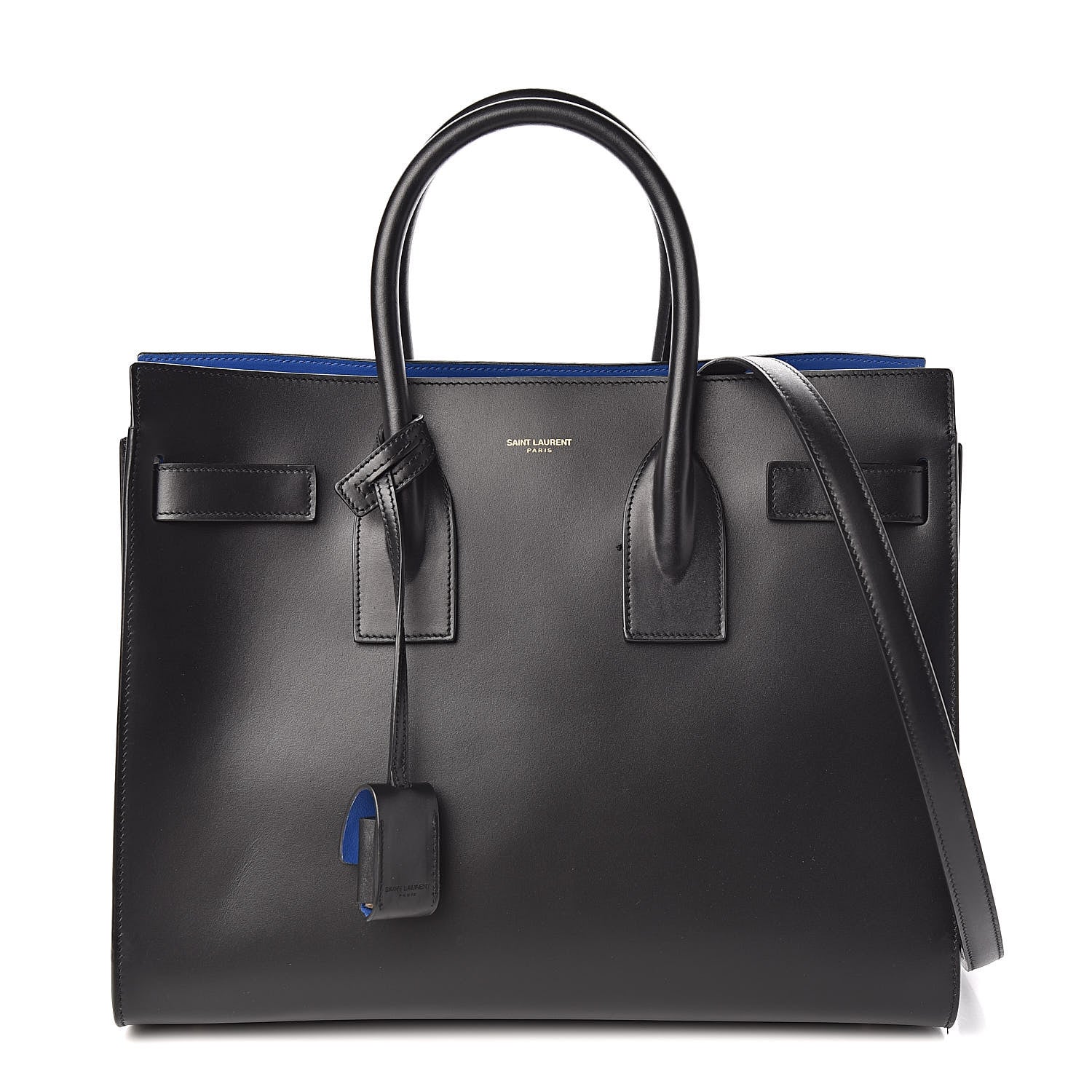 Saint Laurent Calfskin Small Sac De Jour Black Royal Blue 1 of 9