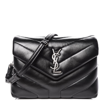 Saint Laurent Calfskin Y Quilted Monogram Toy Loulou Crossbody Bag Black 1 of 12
