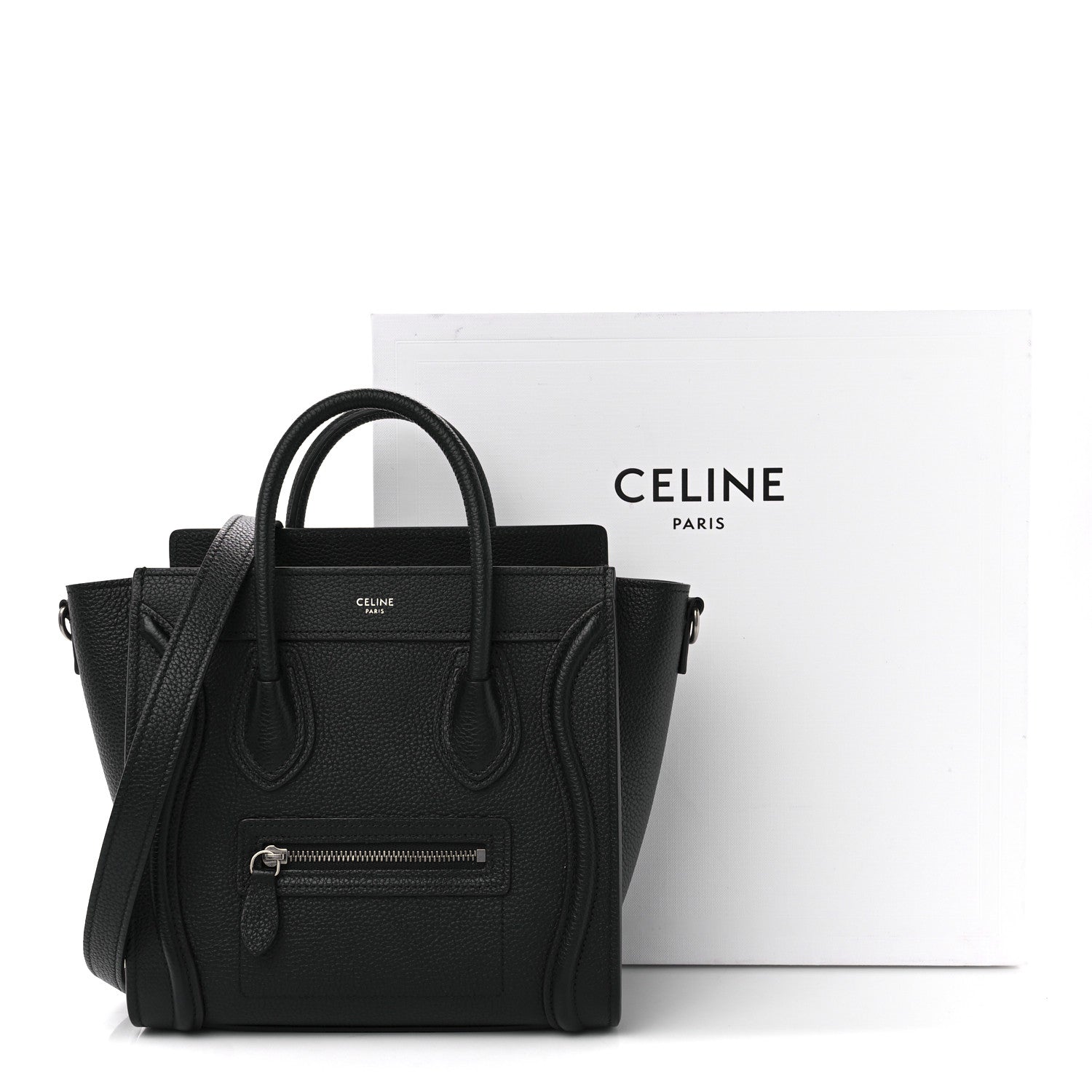Celine Drummed Calfskin Nano Luggage Black 12 of 12