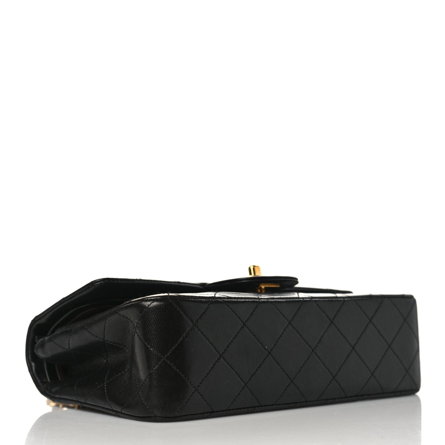 Lambskin Quilted Small Double Flap Black
