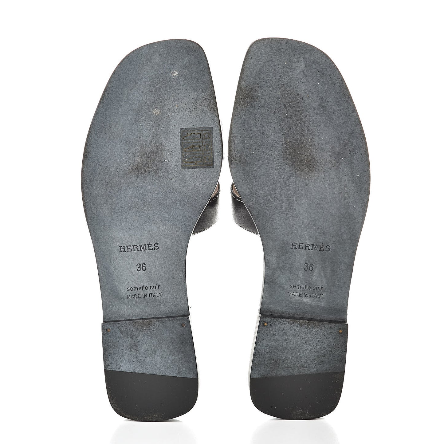 Calfskin Oran Sandals 36 Black