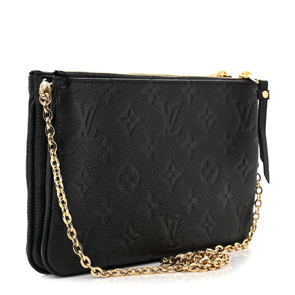 Louis Vuitton Empreinte Double Zip Pochette Black 3 of 12