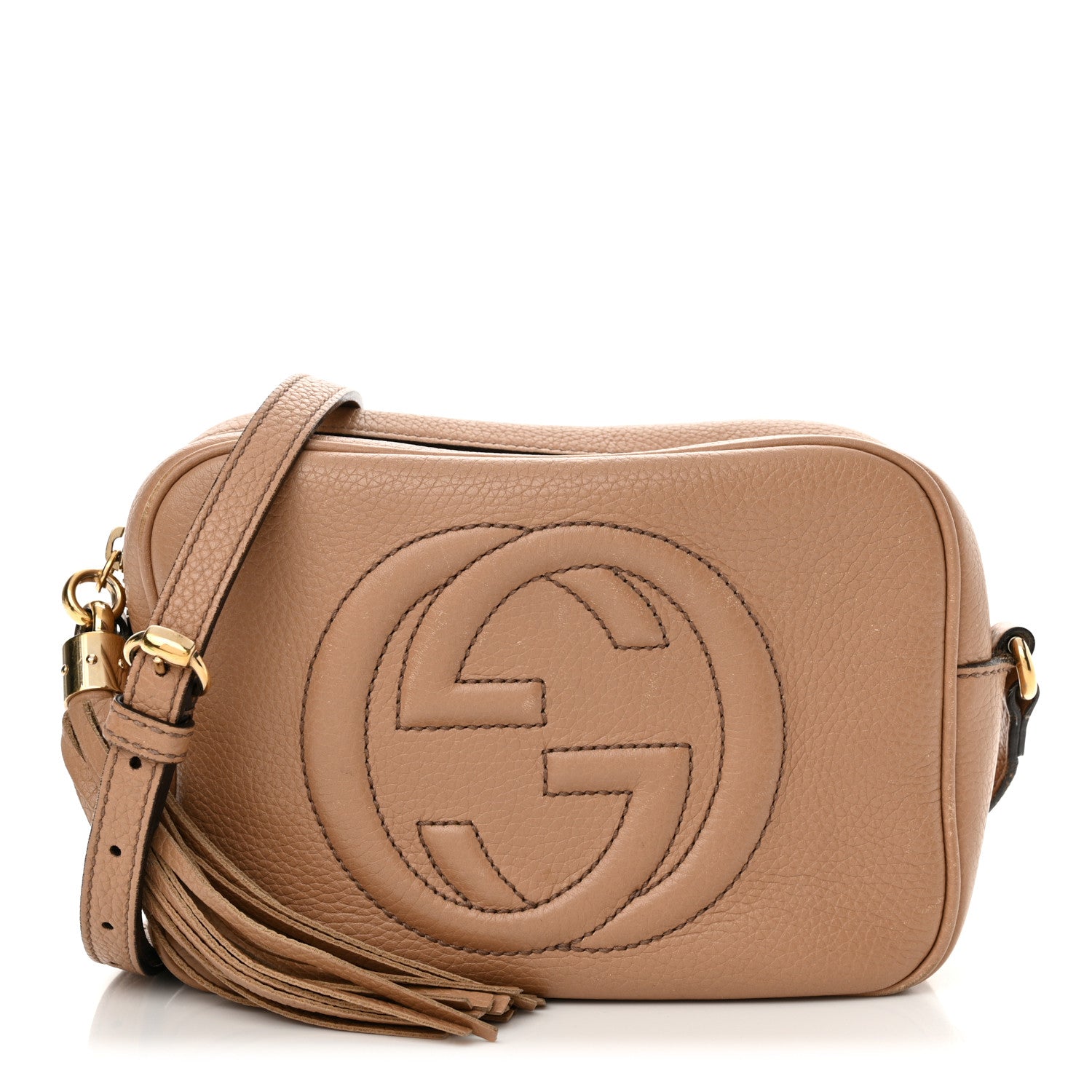 Gucci Pebbled Calfskin Small Soho Disco Bag Camelia 1 of 17