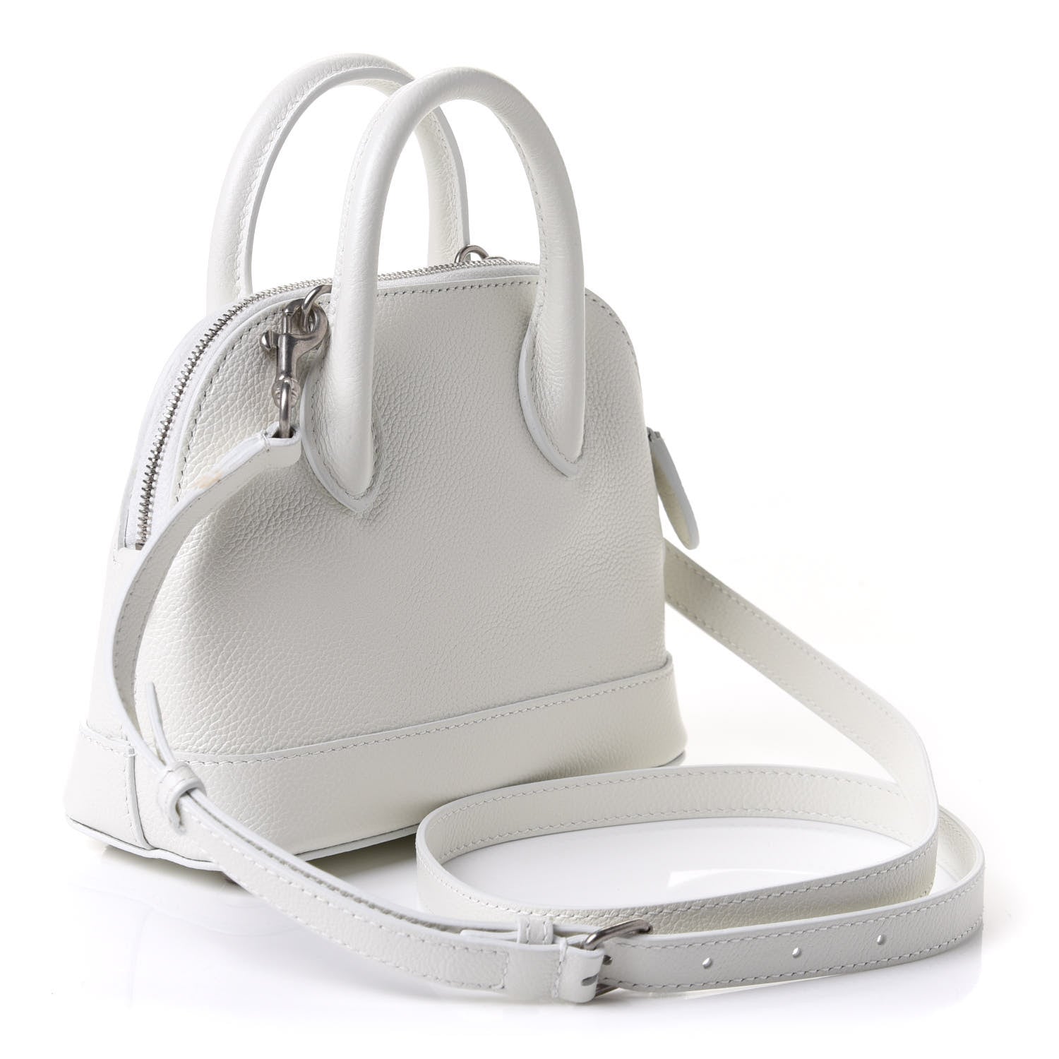 Balenciaga Grained Calfskin XXS Ville Top Handle Bag White Black 3 of 11