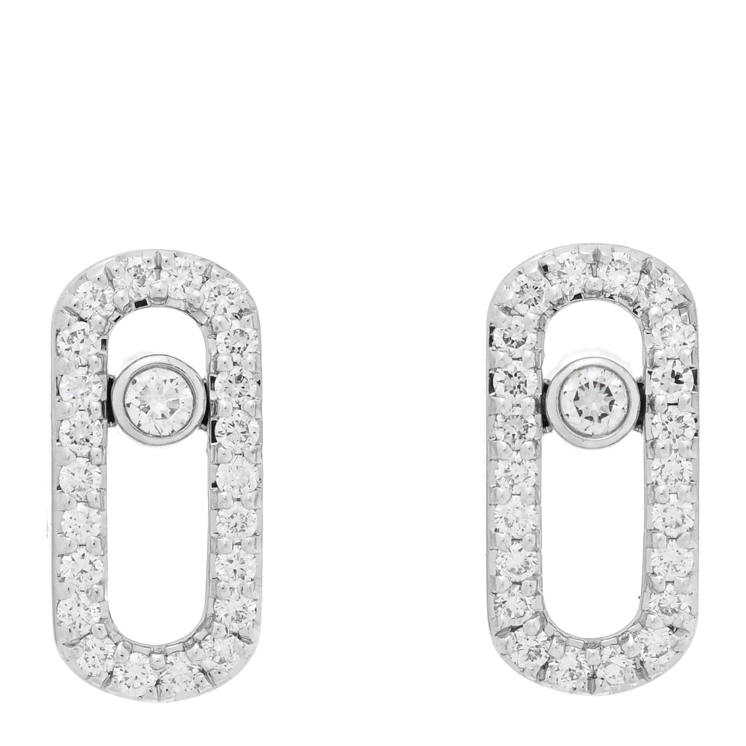 Messika 18K White Gold Diamond Move Uno Earrings 1 of 4