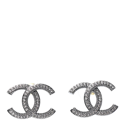 Chanel Crystal CC Earrings Silver 1 of 4