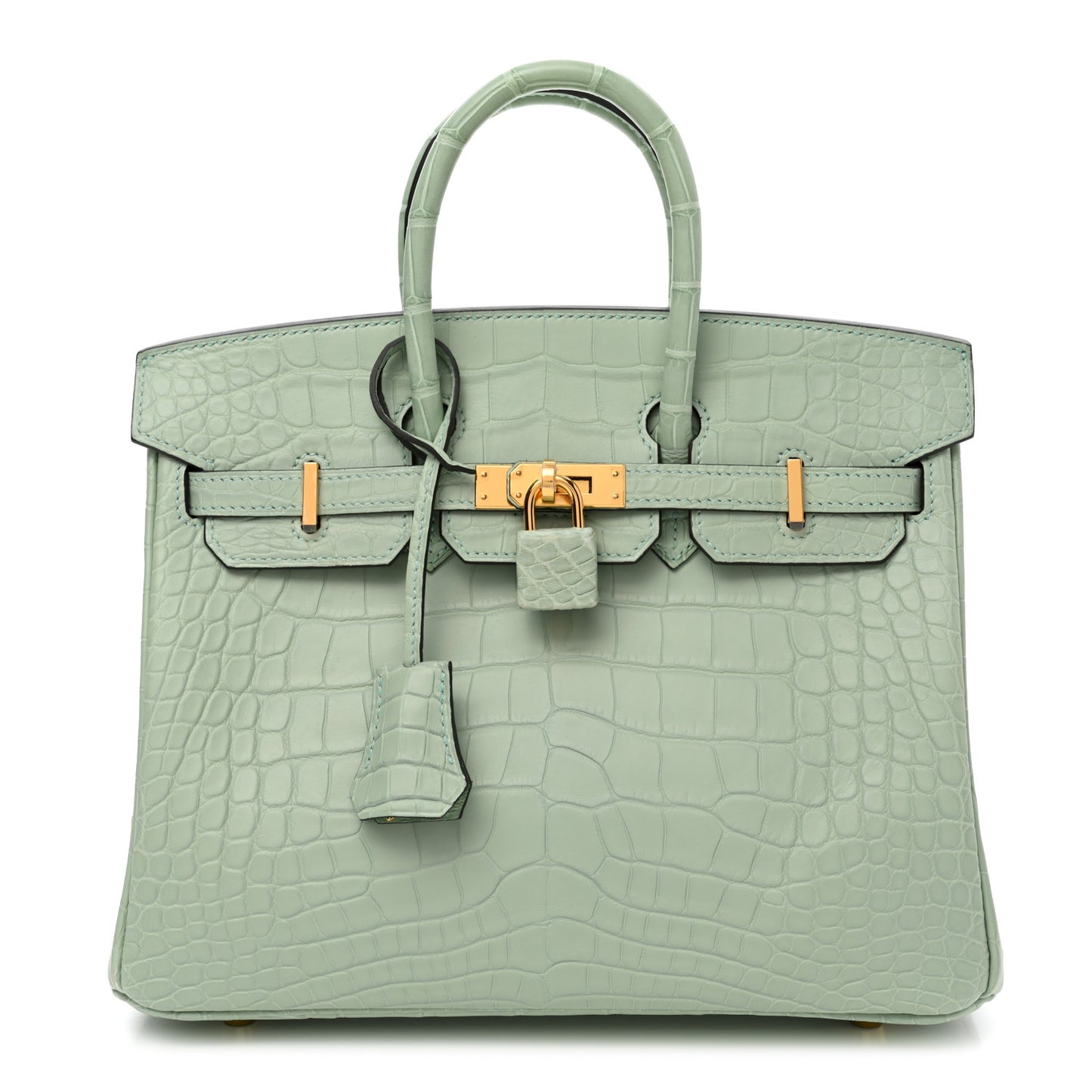 Matte Alligator Birkin 25 Vert D'eau