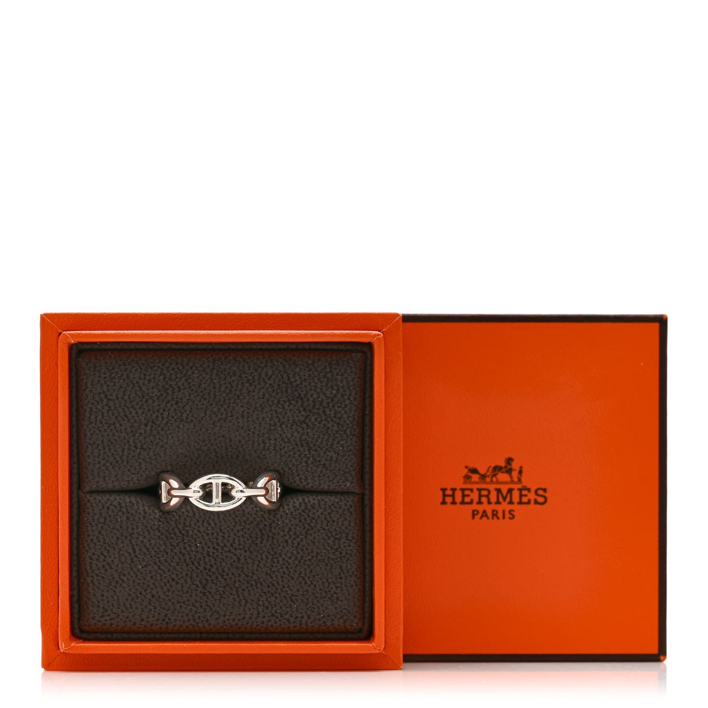 Sterling Silver PM Chaine d'Ancre Enchainee Band Ring 55 7.25