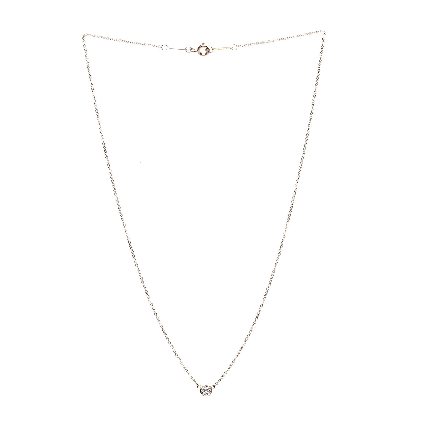 18K Yellow Gold Diamond .21ct Elsa Peretti Diamonds by the Yard Pendant Necklace