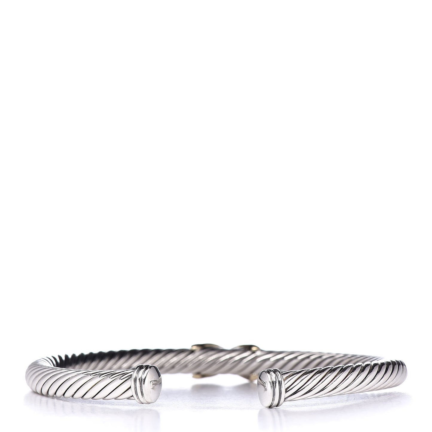 Sterling Silver 14K Yellow Gold 5mm X Station Cable Bracelet