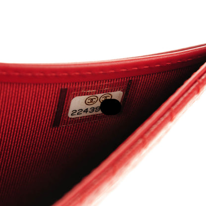 Chanel Caviar Chevron Quilted Compact Flap Wallet Dark Red 7 of 7