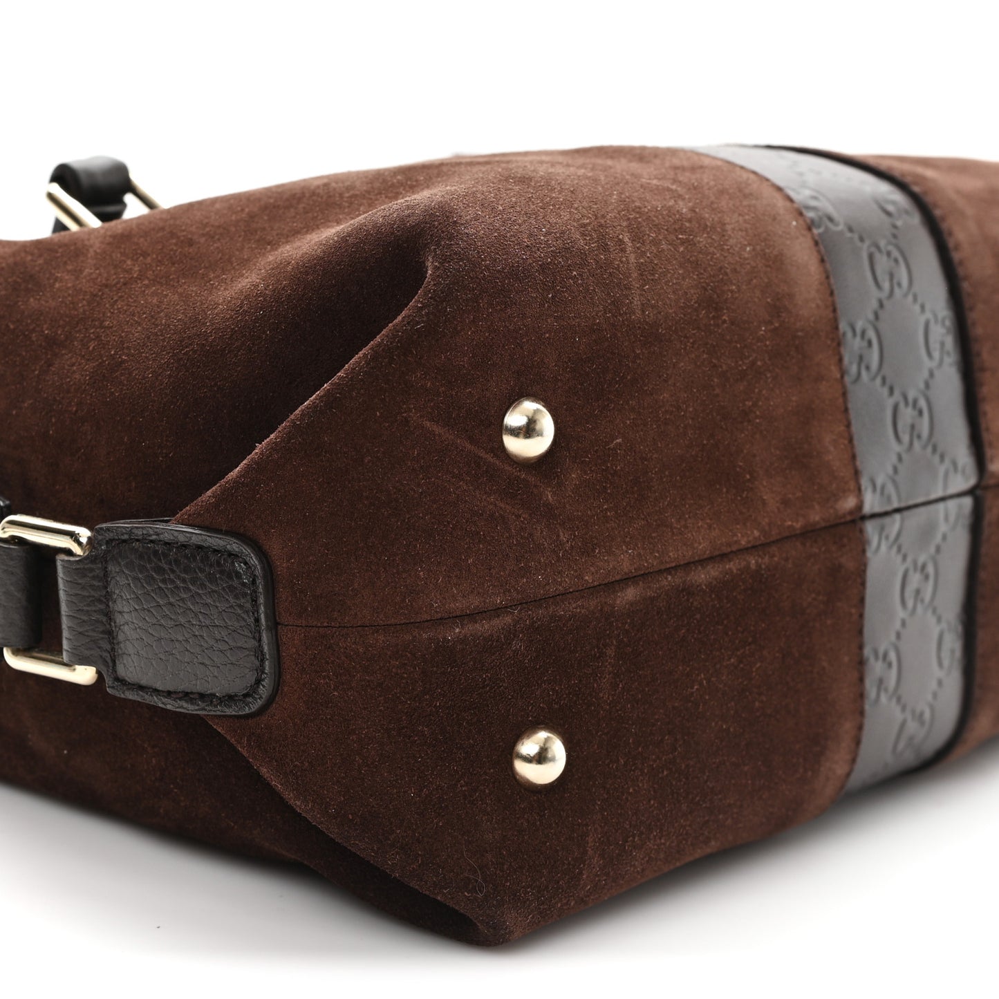 Suede Guccissima Small Boston Brown
