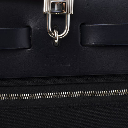 Hermes Military Toile Vache Hunter Herbag Zip PM 31 Bleu Marine 9 of 14