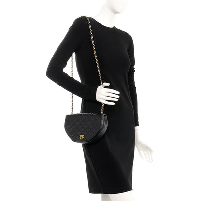 Chanel Lambskin Quilted Small Half Moon Flap Black 2 of 13