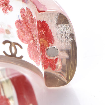 Chanel Resin Flower CC Bangle Transparent Pink 5 of 6