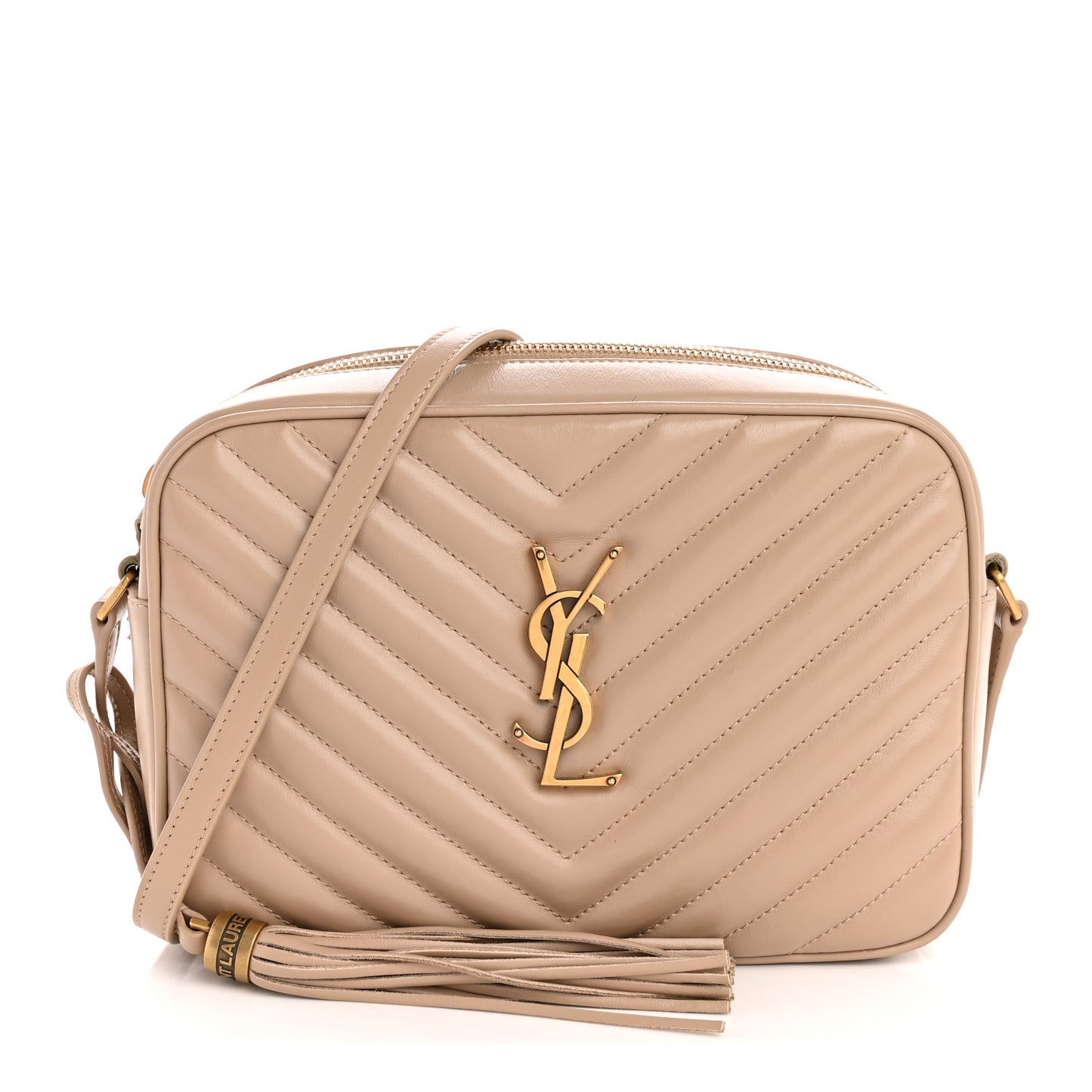 Calfskin Matelasse Monogram Lou Camera Bag Dark Beige