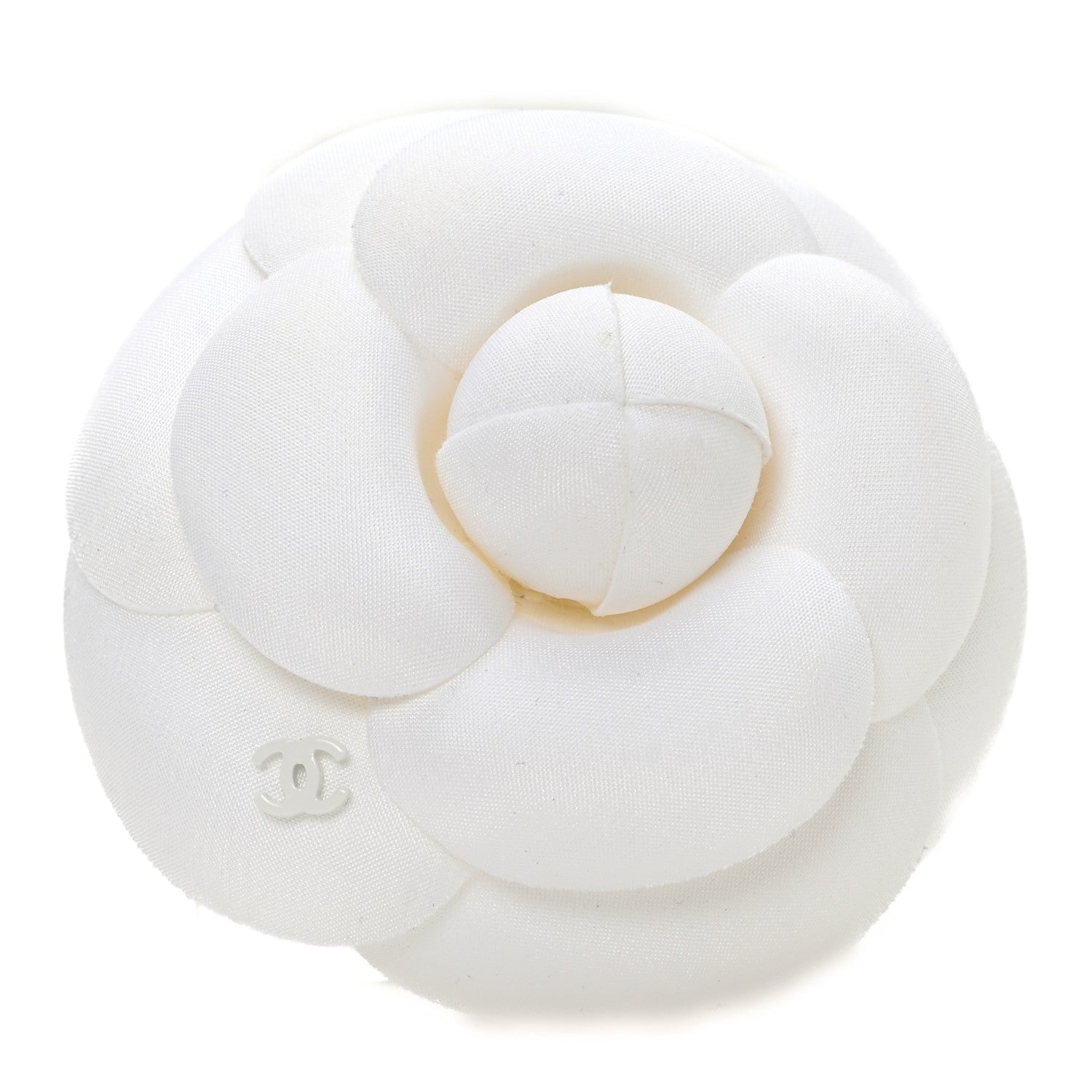 Chanel Fabric Camellia Flower Brooch White 1 of 4