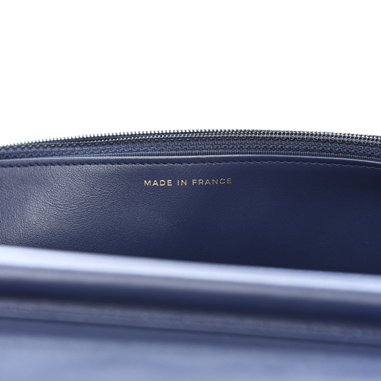Caviar Quilted Boy Wallet On Chain WOC Navy