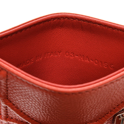 Christian Dior Grained Calfskin Cannage Diorama Card Holder Inferno Red 6 of 7